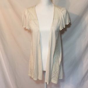Beautiful cream colored rayon and linen cardigan